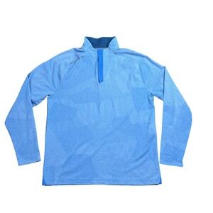 Under Armour Mens Medium Threadborne Blue 1/4 Zip Pullover Long Sleeve Shirt